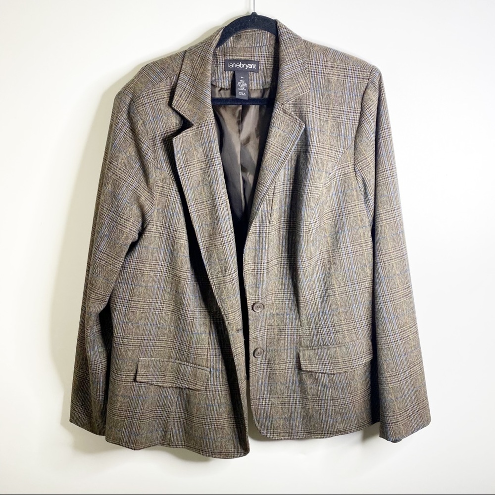 Lane Bryant Plaid Two Button Blazer